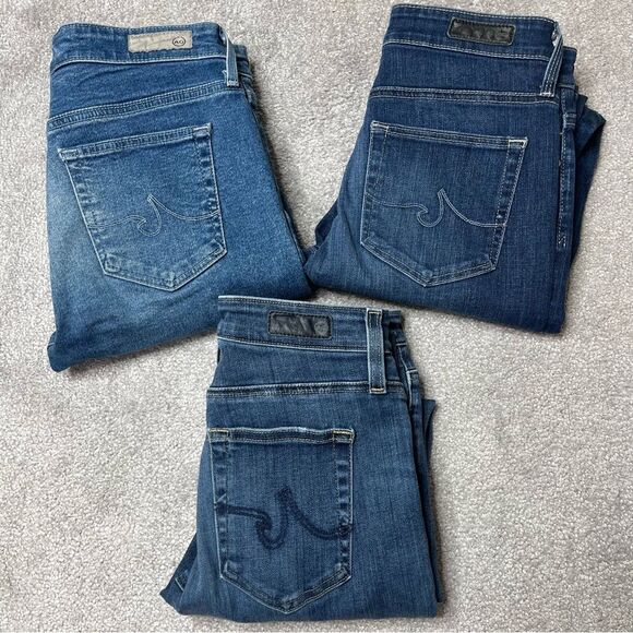Ag Adriano Goldschmied Denim - Ag Adriano Goldschmied Farrah Jeans Women’s 25 Blue Skinny Bundle of 3